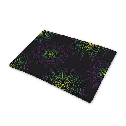 Purple And Green Spider Web Print Pet Cooling Mat Cover
