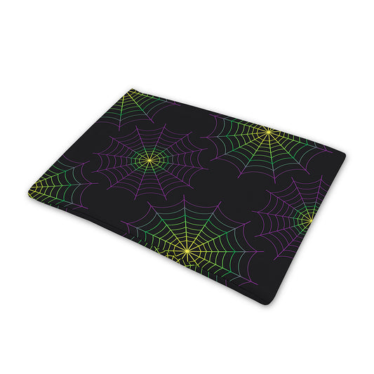 Purple And Green Spider Web Print Pet Cooling Mat Cover