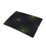 Purple And Green Spider Web Print Pet Cooling Mat Cover