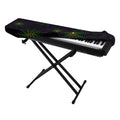 Purple And Green Spider Web Print Piano Keyboard Cover