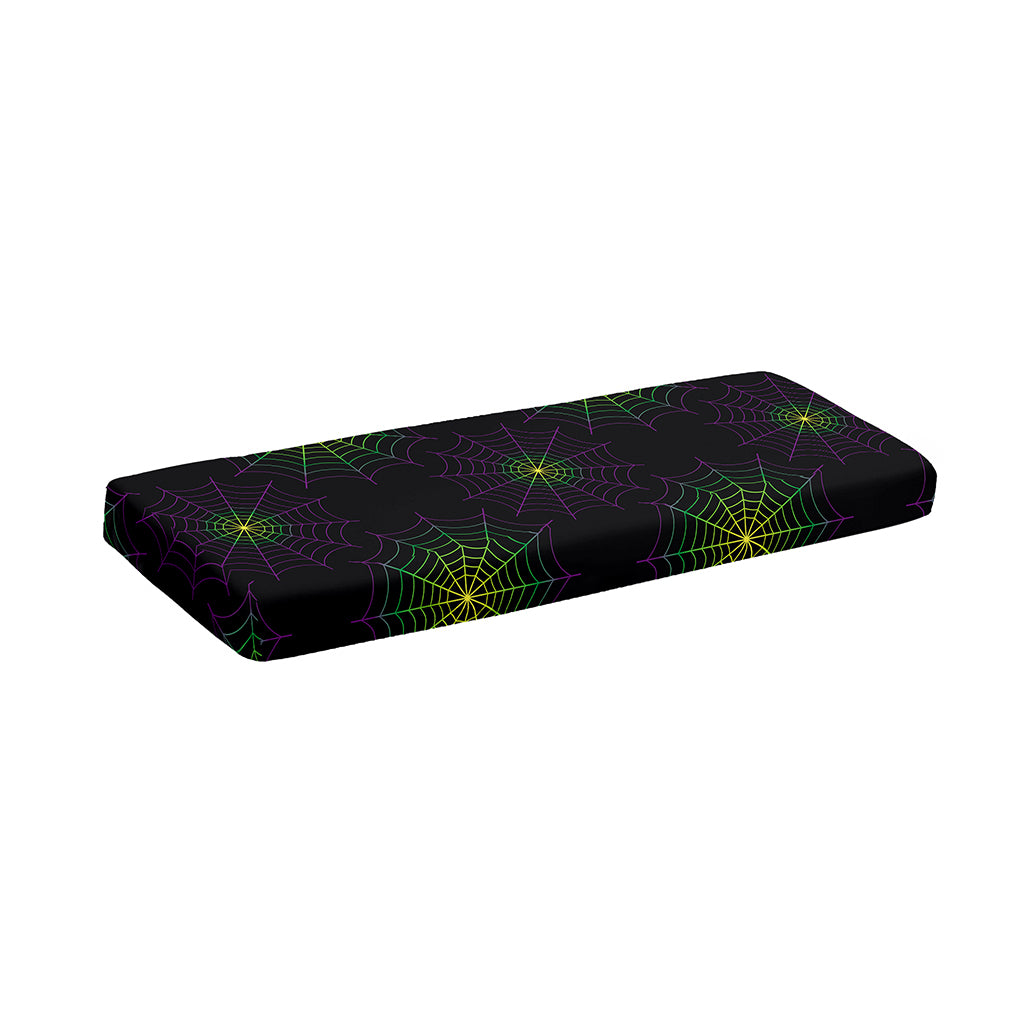 Purple And Green Spider Web Print Piano Keyboard Cover