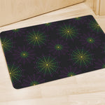 Purple And Green Spider Web Print Polyester Doormat