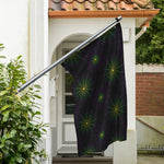 Purple And Green Spider Web Print Polyester Flag