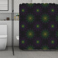 Purple And Green Spider Web Print Polyester Shower Curtain