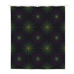 Purple And Green Spider Web Print Polyester Shower Curtain