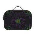 Purple And Green Spider Web Print Portable Lunch Bag