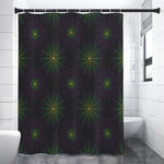 Purple And Green Spider Web Print Premium Shower Curtain