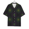 Purple And Green Spider Web Print Rayon Hawaiian Shirt