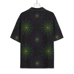 Purple And Green Spider Web Print Rayon Hawaiian Shirt