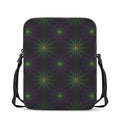 Purple And Green Spider Web Print Rectangular Crossbody Bag