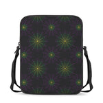 Purple And Green Spider Web Print Rectangular Crossbody Bag