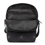 Purple And Green Spider Web Print Rectangular Crossbody Bag