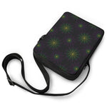 Purple And Green Spider Web Print Rectangular Crossbody Bag
