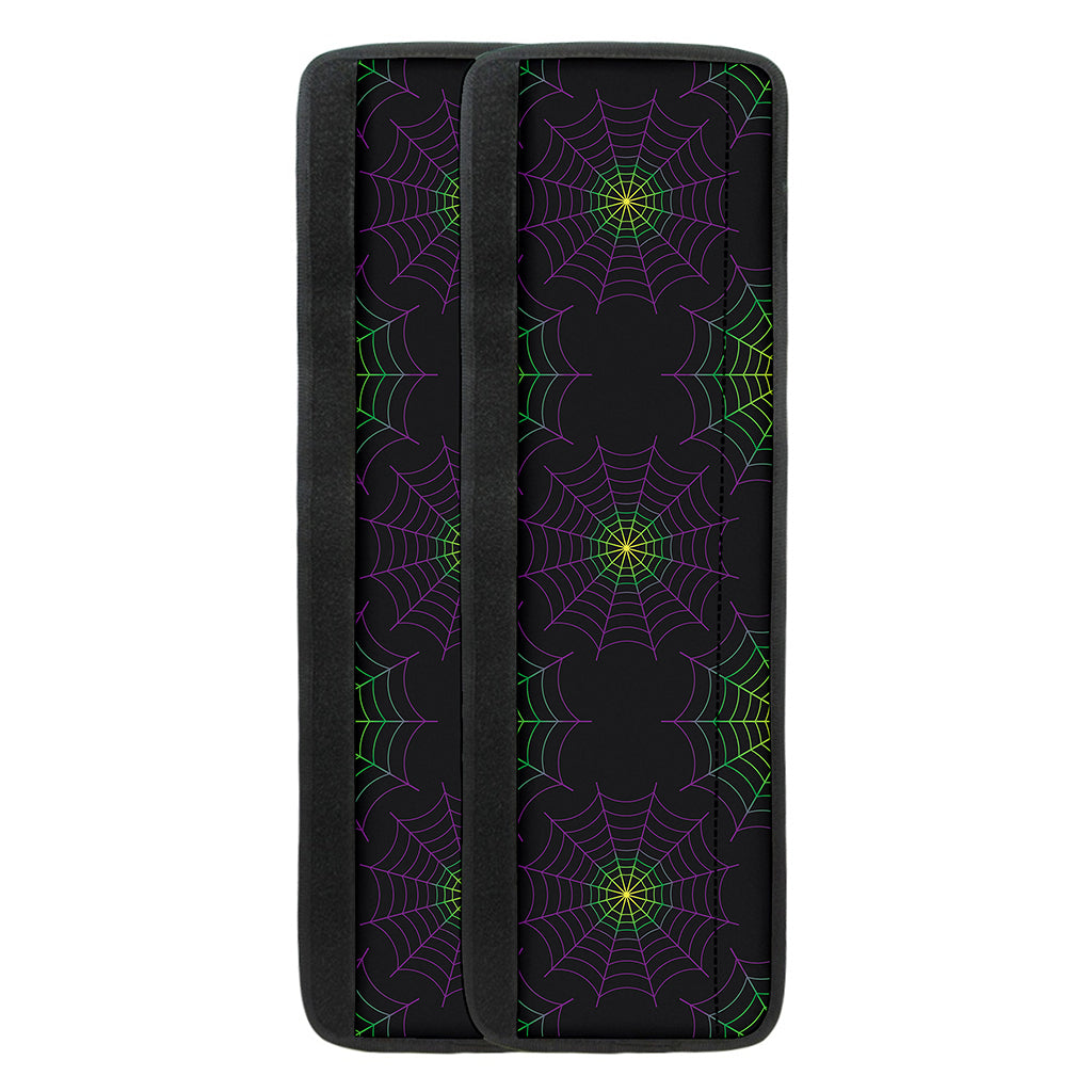 Purple And Green Spider Web Print Refrigerator Handle Covers