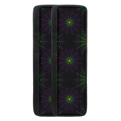 Purple And Green Spider Web Print Refrigerator Handle Covers