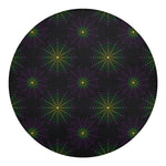 Purple And Green Spider Web Print Round Blanket