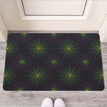 Purple And Green Spider Web Print Rubber Doormat