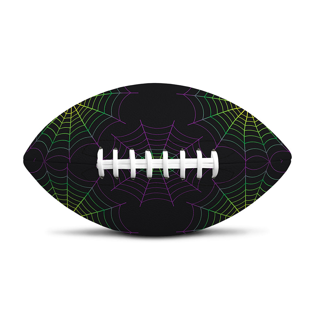 Purple And Green Spider Web Print Rugby Ball