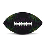 Purple And Green Spider Web Print Rugby Ball