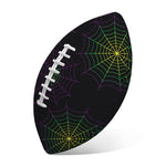 Purple And Green Spider Web Print Rugby Ball