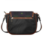 Purple And Green Spider Web Print Saddle Bag