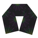 Purple And Green Spider Web Print Scarf