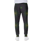 Purple And Green Spider Web Print Scuba Joggers