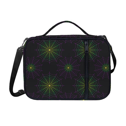 Purple And Green Spider Web Print Shoulder Strap Bible Bag