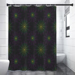 Purple And Green Spider Web Print Shower Curtain