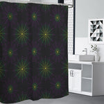 Purple And Green Spider Web Print Shower Curtain