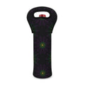 Purple And Green Spider Web Print Single Neoprene Wine Tote