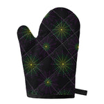 Purple And Green Spider Web Print Single Oven Mitt