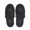 Purple And Green Spider Web Print Slippers