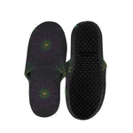 Purple And Green Spider Web Print Slippers