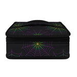 Purple And Green Spider Web Print Small Lunch Bag
