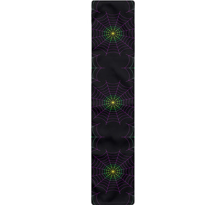 Purple And Green Spider Web Print Table Runner
