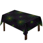 Purple And Green Spider Web Print Tablecloth