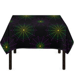 Purple And Green Spider Web Print Tablecloth