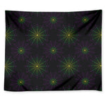 Purple And Green Spider Web Print Tapestry