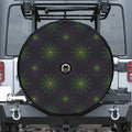 Purple And Green Spider Web Print Tire Cover With Camera Hole
