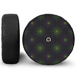 Purple And Green Spider Web Print Tire Cover With Camera Hole