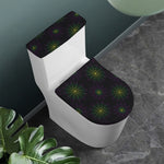 Purple And Green Spider Web Print Toilet Lid And Tank Cover Set