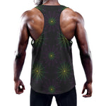 Purple And Green Spider Web Print Training Tank Top