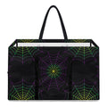 Purple And Green Spider Web Print Utility Tote Bag