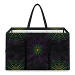 Purple And Green Spider Web Print Utility Tote Bag