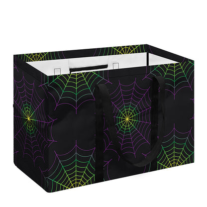 Purple And Green Spider Web Print Utility Tote Bag