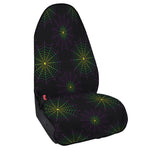Purple And Green Spider Web Print Waterproof Car Seat Cover