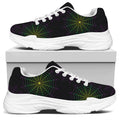 Purple And Green Spider Web Print White Chunky Shoes