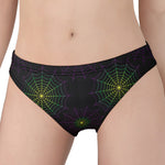 Purple And Green Spider Web Print Women's Panties