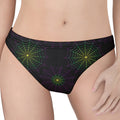 Purple And Green Spider Web Print Women's Thong